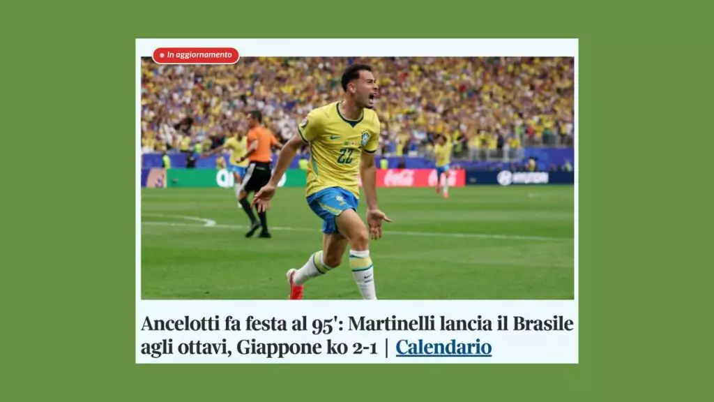 Chamada do Corriere della Sera