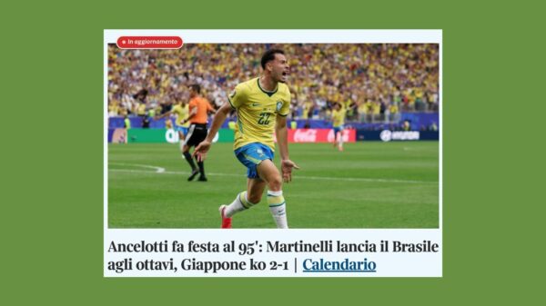 Chamada do Corriere della Sera