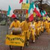 ‘Polentopeia’: bicicleta gigante de SC prepara polenta durante pedaladas com música italiana