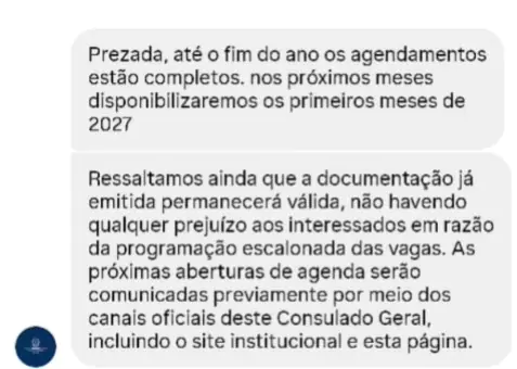 Respuesta proporcionada en el perfil oficial del Consulado General de Italia en São Paulo.