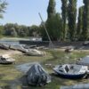 Lago Maggiore atinge mínimas históricas com barcos encalhados na lama