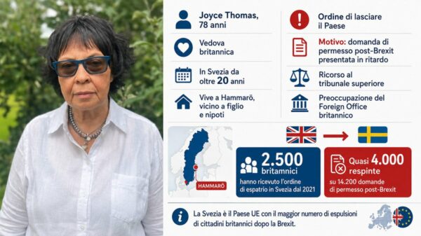 Viúva britânica de 78 anos recebe ordem de expulsão da Suécia após 21 anos no país
