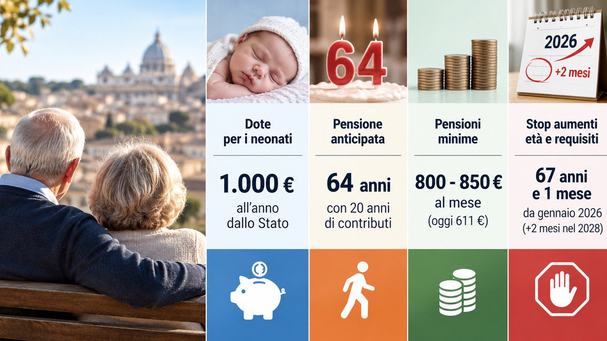 Itália estuda aposentadoria aos 64 anos e novas regras para 2027