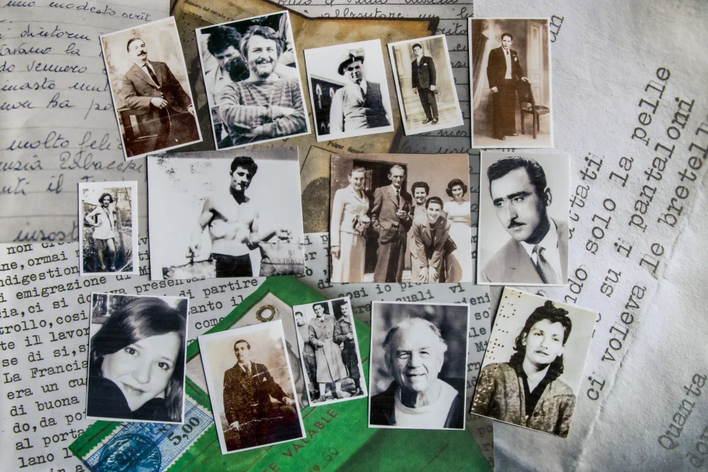 Fotografias e documentos reunidos pelo projeto “I Diari Raccontano”, da Fondazione Archivio Diaristico Nazionale, que preserva correspondências e memórias de italianos emigrados | Foto: Fondazione Archivio Diaristico Nazionale