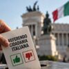 Ilustração representa a participação em referendo sobre cidadania italiana, com urna, cédula e passaporte italiano | Imagem: gerada por inteligência artificial/Italianismo