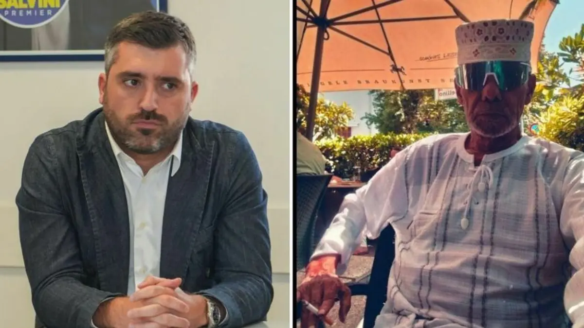 Montagem mostra Marco Schiesaro, prefeito de Cadoneghe, e Ali Scek Nur, representante da comunidade islâmica de Pádua, envolvidos em disputa após a suspensão do juramento de cidadania italiana de uma mulher marroquina | Foto: Reprodução / Il Gazzettino