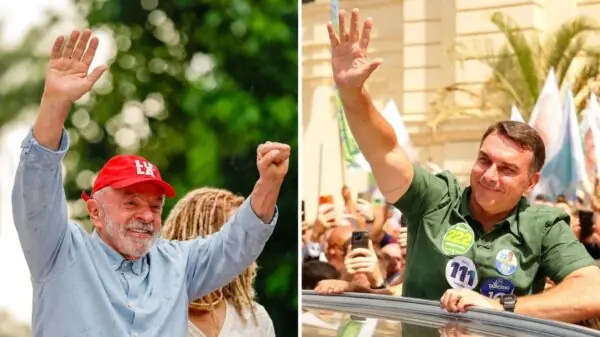 Luiz Inácio Lula da Silva e Flávio Bolsonaro durante atos de campanha nas eleições de 2026 | Fotos: divulgação/campanhas