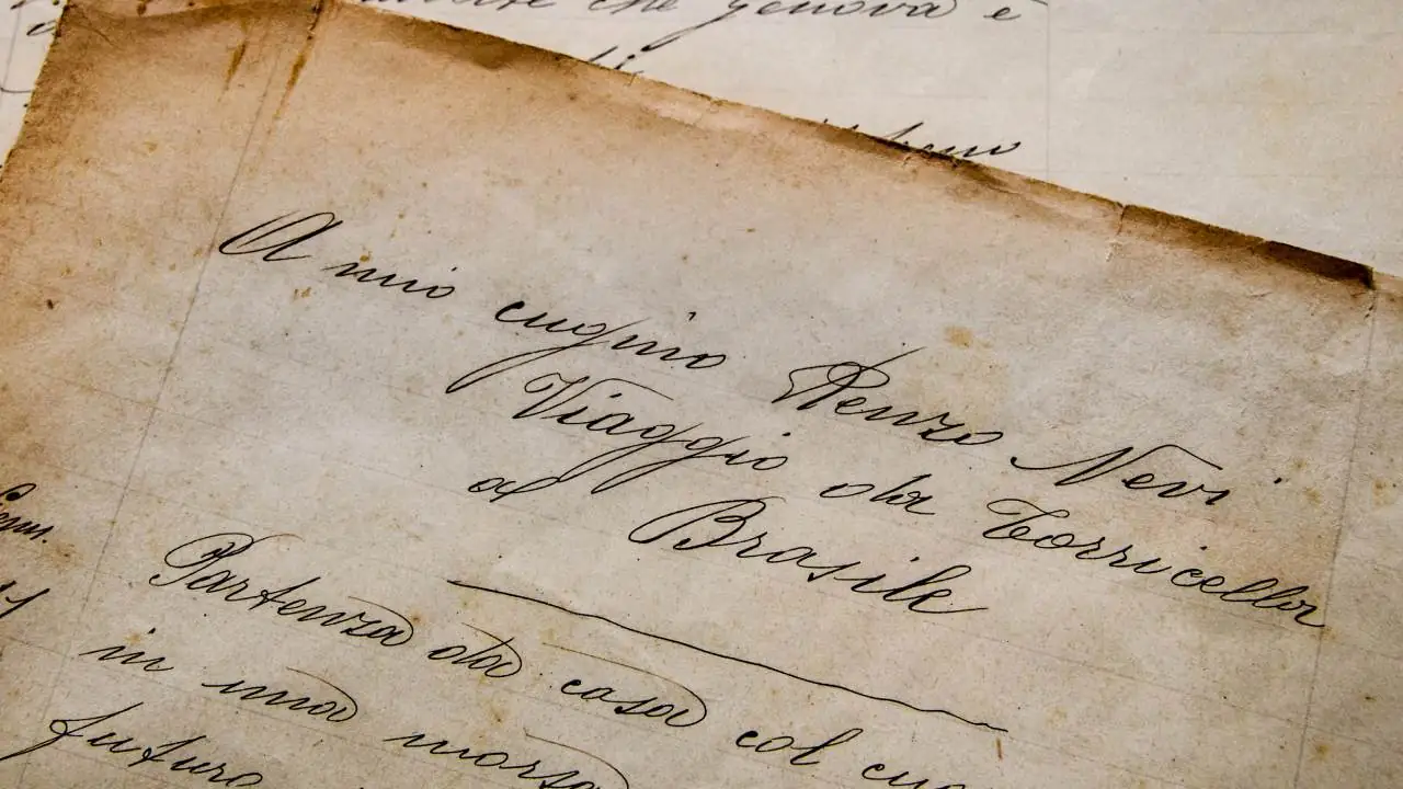 Página original do diário-carta de Diego Morandi, iniciado em 18 de janeiro de 1911 e dedicado ao primo Renzo Nevi. No manuscrito, ele registra a viagem de Torricella del Pizzo, na província de Cremona, ao Brasil. Foto: Archivio Diaristico Nazionale / I Diari Raccontano.