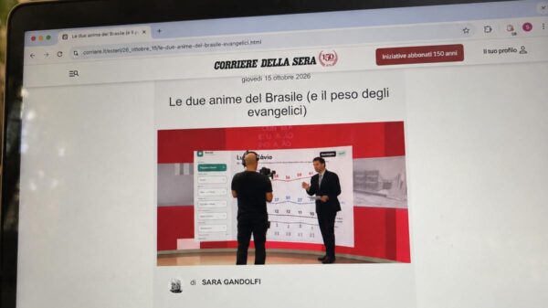 Corriere della Sera destaca influência dos eleitores evangélicos na disputa presidencial brasileira | Foto: Reprodução/Corriere della Sera