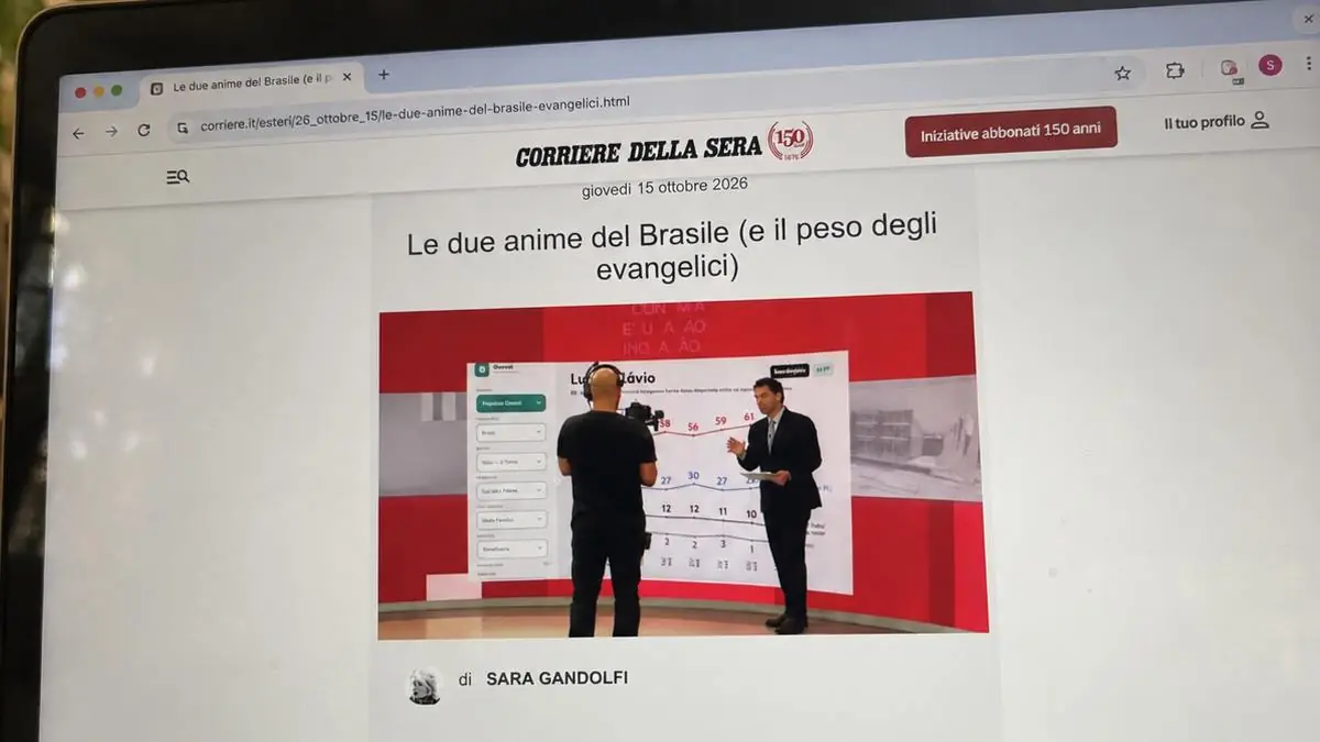 Corriere della Sera destaca influência dos eleitores evangélicos na disputa presidencial brasileira | Foto: Reprodução/Corriere della Sera