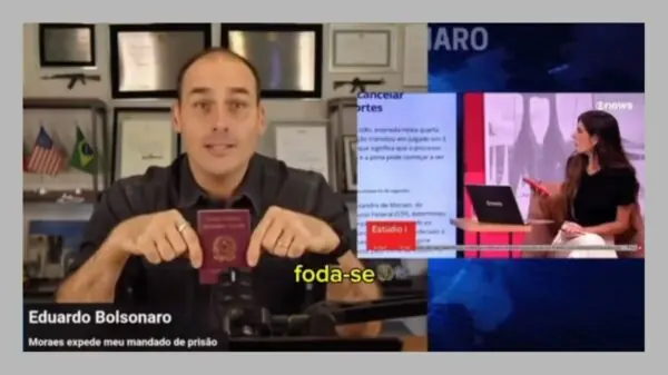 Eduardo Bolsonaro exibe passaporte ao reagir à decisão de Alexandre de Moraes, do STF | Foto: Reprodução/Instagram @bolsonarosp