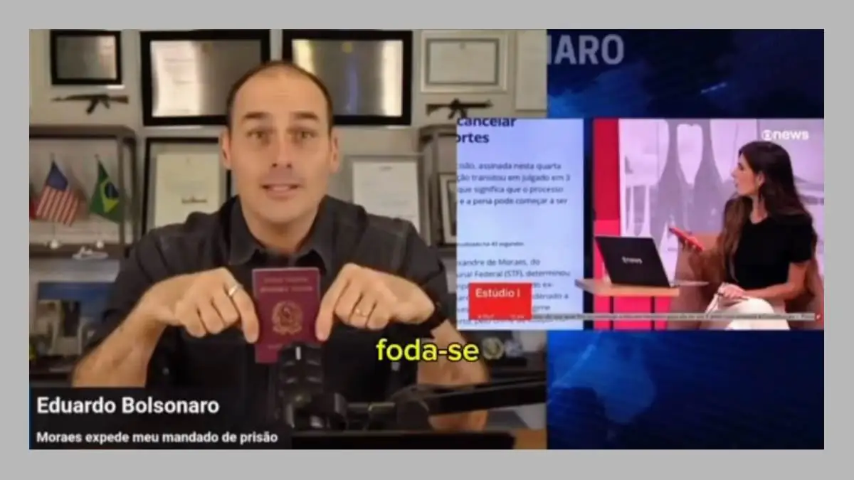 Eduardo Bolsonaro exibe passaporte ao reagir à decisão de Alexandre de Moraes, do STF | Foto: Reprodução/Instagram @bolsonarosp