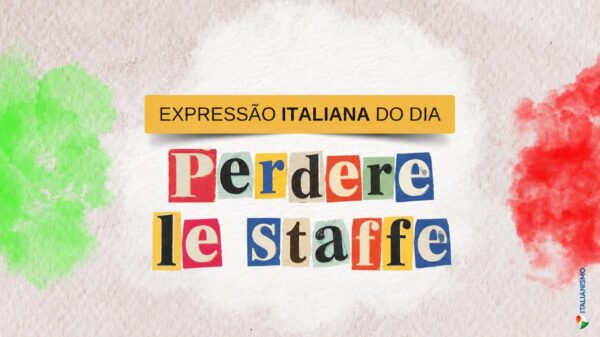 Arte da série Expressão italiana do dia, do Italianismo, sobre a expressão perdere le staffe, que significa perder as estribeiras em português.