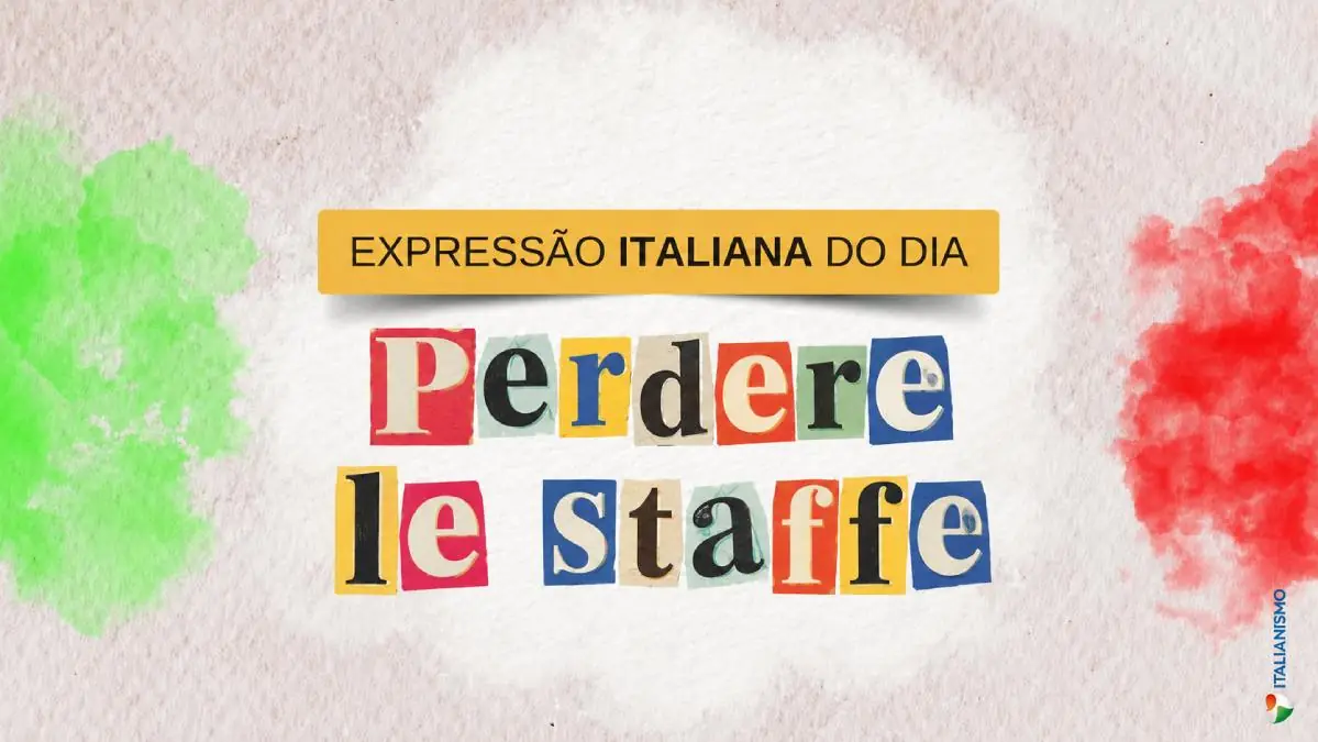 Arte da série Expressão italiana do dia, do Italianismo, sobre a expressão perdere le staffe, que significa perder as estribeiras em português.